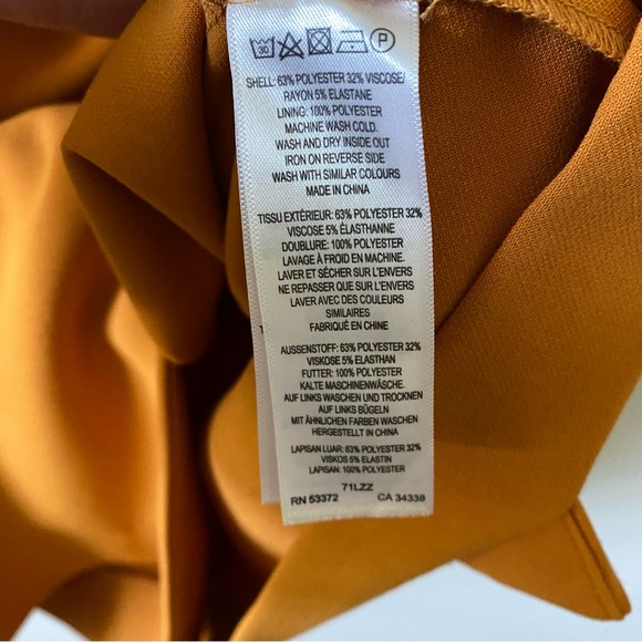 French Connection Whisper Sleeveless Envelope Skirt Dress Golden size 10 - Picture 8 of 15